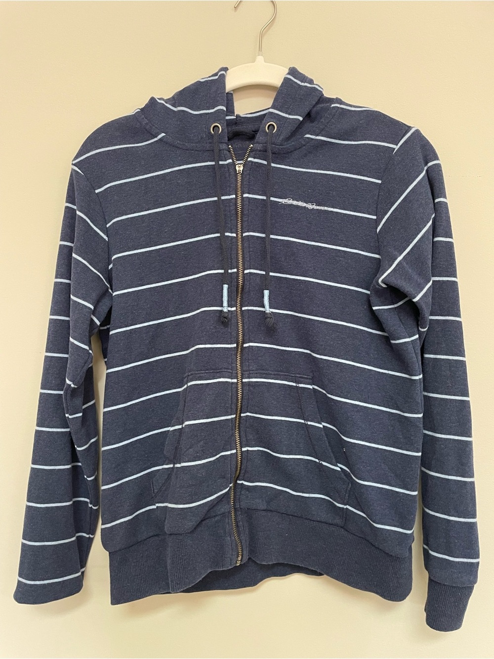 Eddie Bauer Navy Blue Stripe Zip-Up Hoodie
